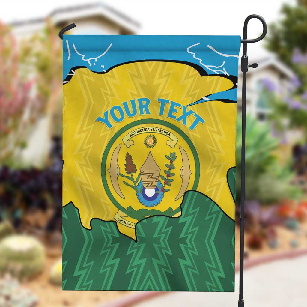 Personalized Jamhuri ya Rwanda Garden Flag Coat Of Arms Imigongo Pattern