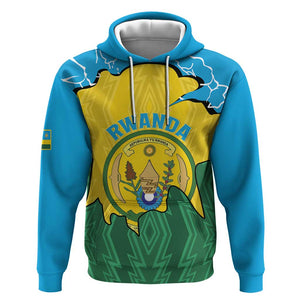 Personalized Jamhuri ya Rwanda Hoodie Coat Of Arms Imigongo Pattern