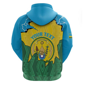 Personalized Jamhuri ya Rwanda Hoodie Coat Of Arms Imigongo Pattern