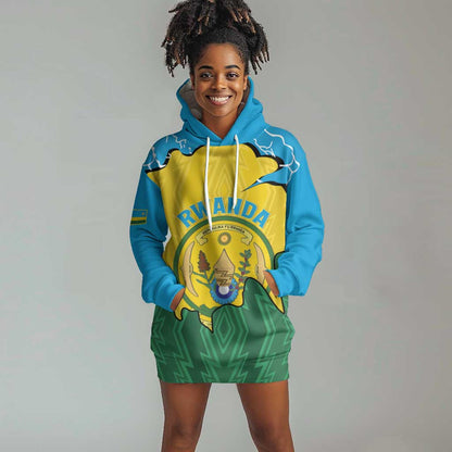 Personalized Jamhuri ya Rwanda Hoodie Dress Coat Of Arms Imigongo Pattern