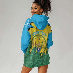 Personalized Jamhuri ya Rwanda Hoodie Dress Coat Of Arms Imigongo Pattern