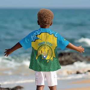 Personalized Jamhuri ya Rwanda Kid Hawaiian Shirt Coat Of Arms Imigongo Pattern