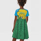 Personalized Jamhuri ya Rwanda Kid Short Sleeve Dress Coat Of Arms Imigongo Pattern