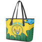 Personalized Jamhuri ya Rwanda Leather Tote Bag Coat Of Arms Imigongo Pattern