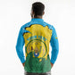 Personalized Jamhuri ya Rwanda Long Sleeve Polo Shirt Coat Of Arms Imigongo Pattern