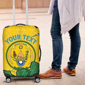 Personalized Jamhuri ya Rwanda Luggage Cover Coat Of Arms Imigongo Pattern