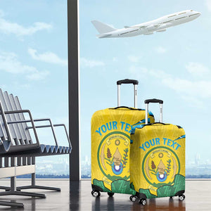Personalized Jamhuri ya Rwanda Luggage Cover Coat Of Arms Imigongo Pattern