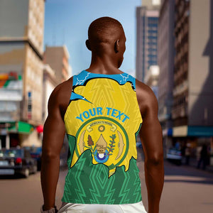 Personalized Jamhuri ya Rwanda Men Tank Top Coat Of Arms Imigongo Pattern