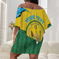 Personalized Jamhuri ya Rwanda Off Shoulder Short Dress Coat Of Arms Imigongo Pattern