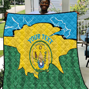 Personalized Jamhuri ya Rwanda Quilt Coat Of Arms Imigongo Pattern