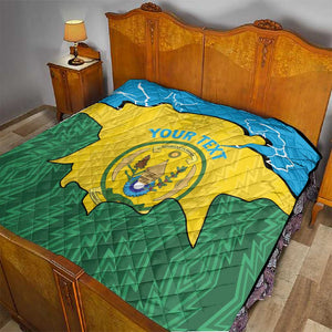 Personalized Jamhuri ya Rwanda Quilt Coat Of Arms Imigongo Pattern