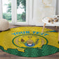 Personalized Jamhuri ya Rwanda Round Carpet Coat Of Arms Imigongo Pattern