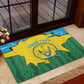 Personalized Jamhuri ya Rwanda Rubber Doormat Coat Of Arms Imigongo Pattern