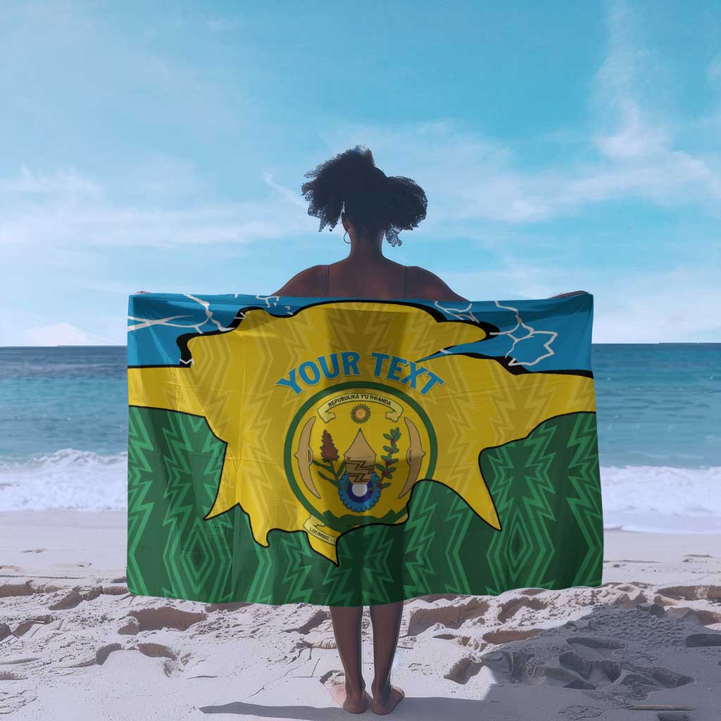 Personalized Jamhuri ya Rwanda Sarong Coat Of Arms Imigongo Pattern