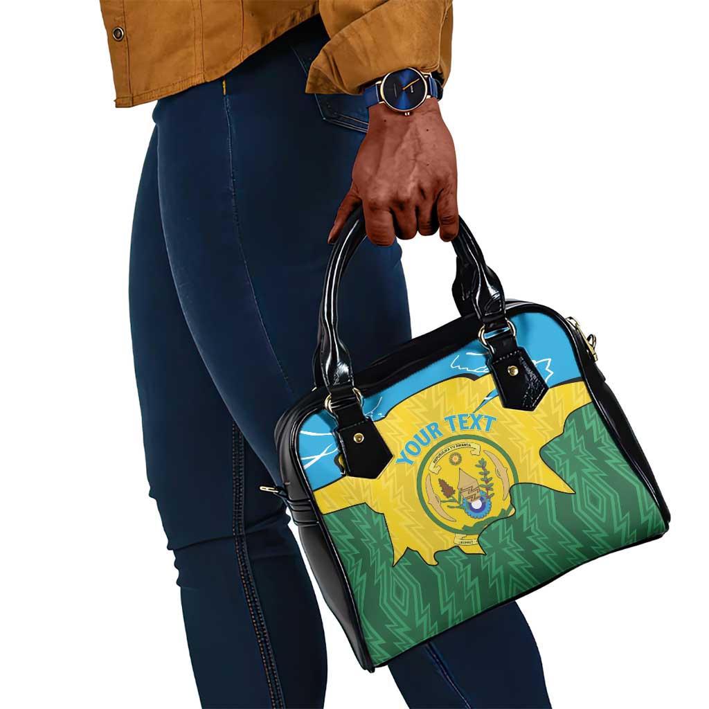 Personalized Jamhuri ya Rwanda Shoulder Handbag Coat Of Arms Imigongo Pattern
