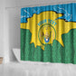 Personalized Jamhuri ya Rwanda Shower Curtain Coat Of Arms Imigongo Pattern