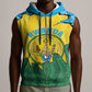 Personalized Jamhuri ya Rwanda Sleeveless Zip Hoodie Coat Of Arms Imigongo Pattern - African Pride