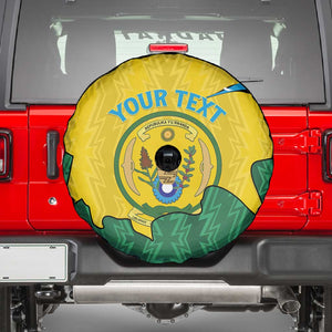 Personalized Jamhuri ya Rwanda Spare Tire Cover Coat Of Arms Imigongo Pattern