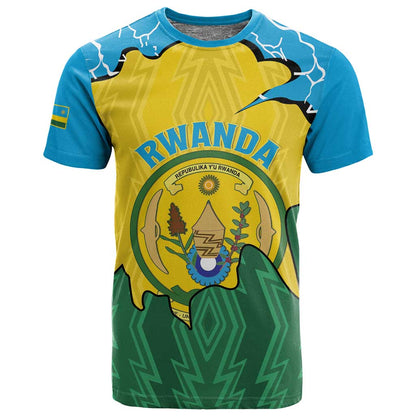 Personalized Jamhuri ya Rwanda T shirt Coat Of Arms Imigongo Pattern