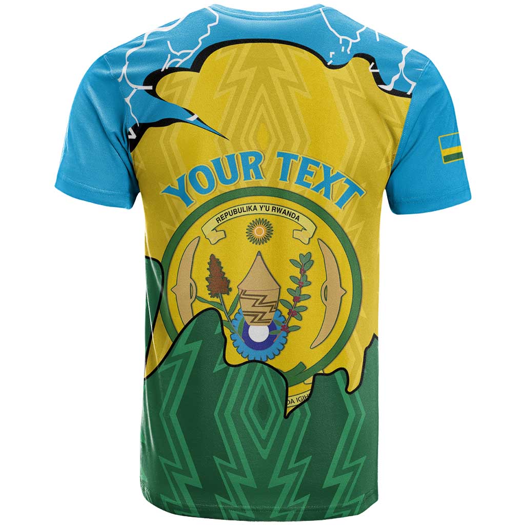 Personalized Jamhuri ya Rwanda T shirt Coat Of Arms Imigongo Pattern