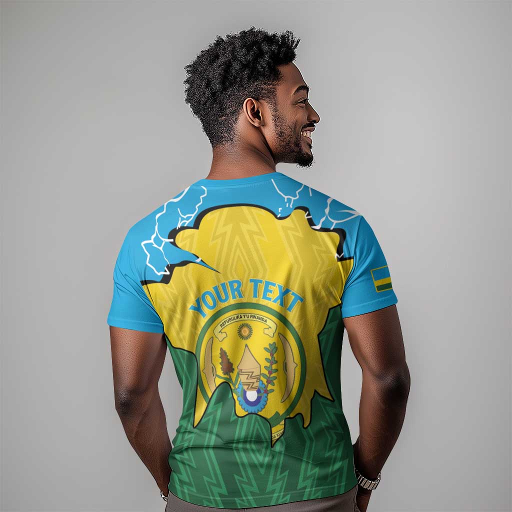 Personalized Jamhuri ya Rwanda T shirt Coat Of Arms Imigongo Pattern