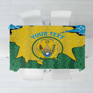 Personalized Jamhuri ya Rwanda Tablecloth Coat Of Arms Imigongo Pattern