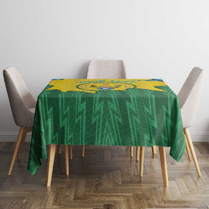 Personalized Jamhuri ya Rwanda Tablecloth Coat Of Arms Imigongo Pattern