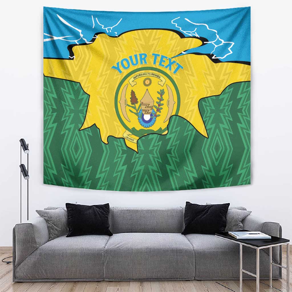 Personalized Jamhuri ya Rwanda Tapestry Coat Of Arms Imigongo Pattern