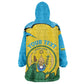 Personalized Jamhuri ya Rwanda Wearable Blanket Hoodie Coat Of Arms Imigongo Pattern