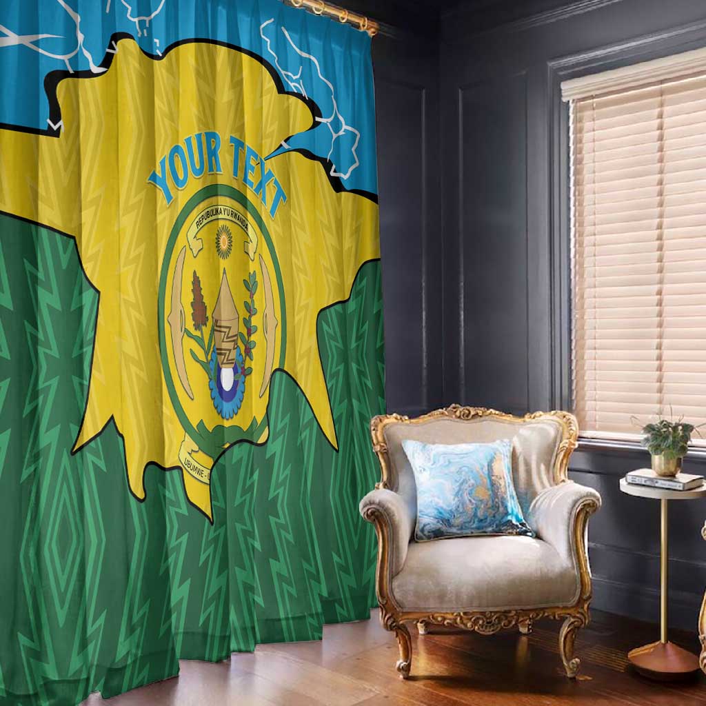 Personalized Jamhuri ya Rwanda Window Curtain Coat Of Arms Imigongo Pattern