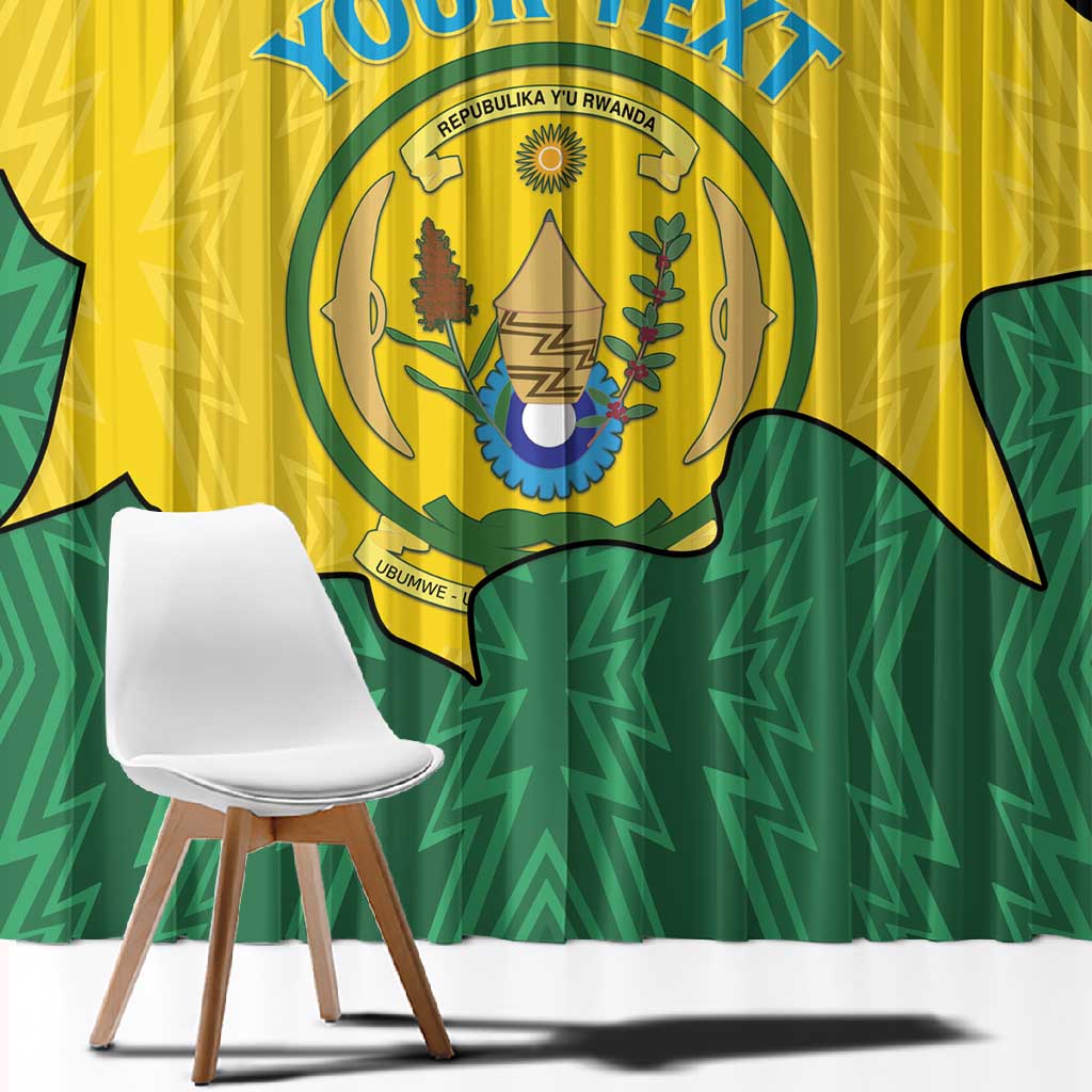 Personalized Jamhuri ya Rwanda Window Curtain Coat Of Arms Imigongo Pattern