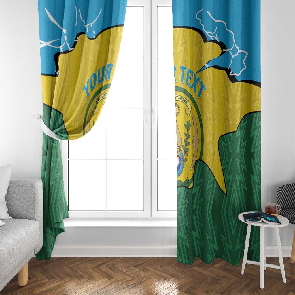 Personalized Jamhuri ya Rwanda Window Curtain Coat Of Arms Imigongo Pattern