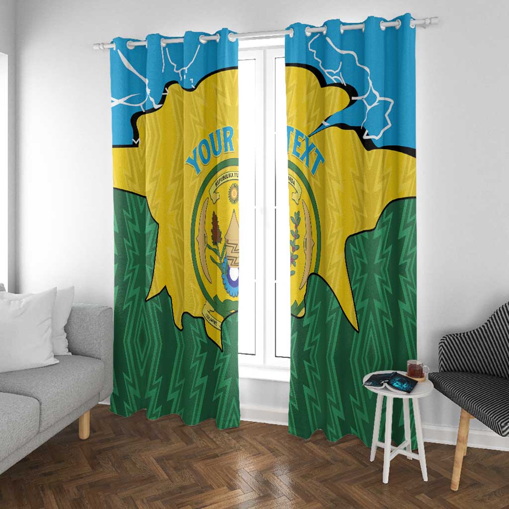 Personalized Jamhuri ya Rwanda Window Curtain Coat Of Arms Imigongo Pattern