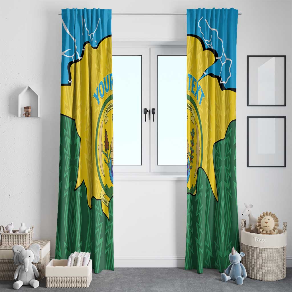 Personalized Jamhuri ya Rwanda Window Curtain Coat Of Arms Imigongo Pattern