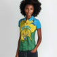 Personalized Jamhuri ya Rwanda Women Polo Shirt Coat Of Arms Imigongo Pattern