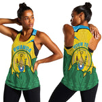 Personalized Jamhuri ya Rwanda Women Racerback Tank Coat Of Arms Imigongo Pattern