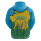 Personalized Jamhuri ya Rwanda Zip Hoodie Coat Of Arms Imigongo Pattern