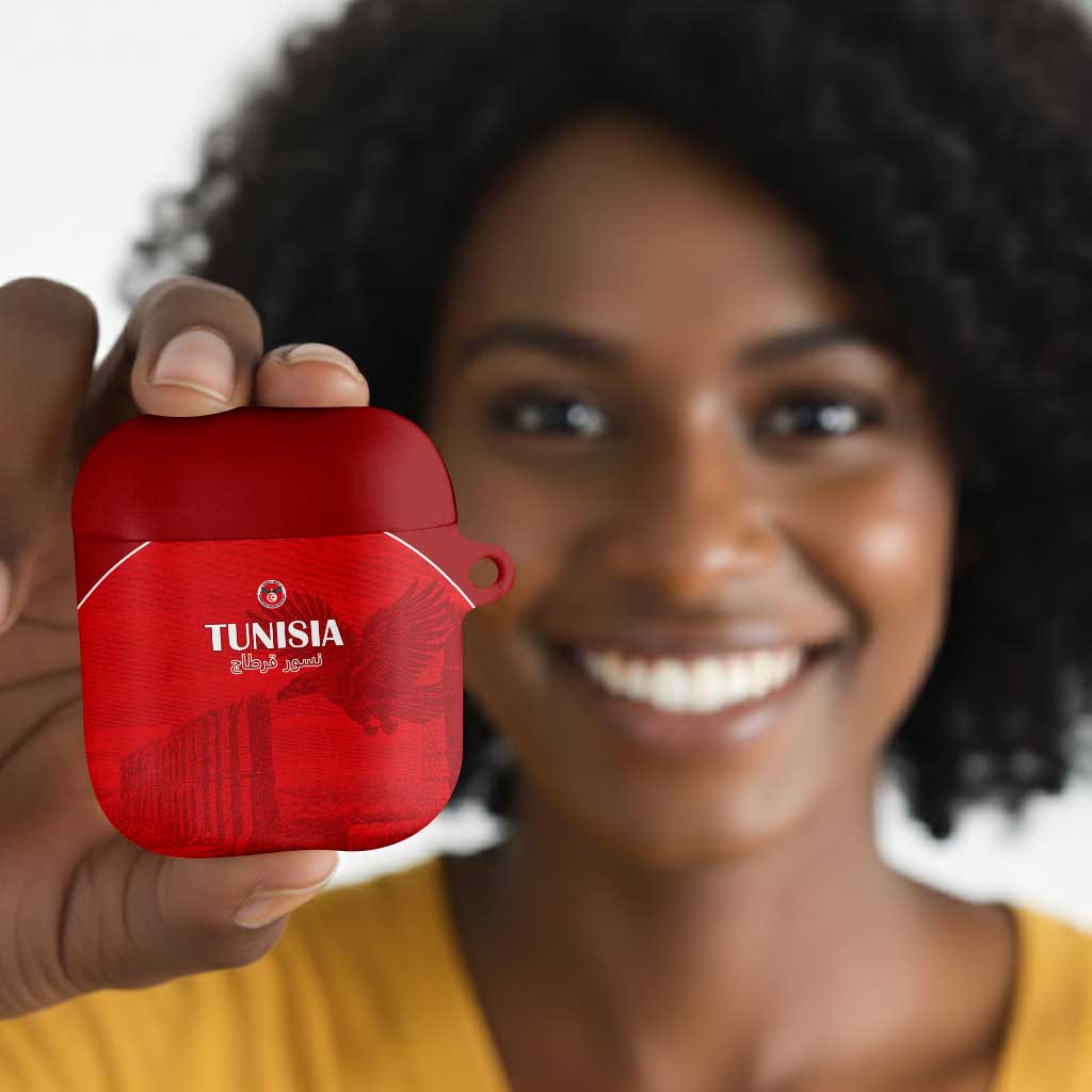 Tunisia Football AirPods Case Red Eagles of Carthage