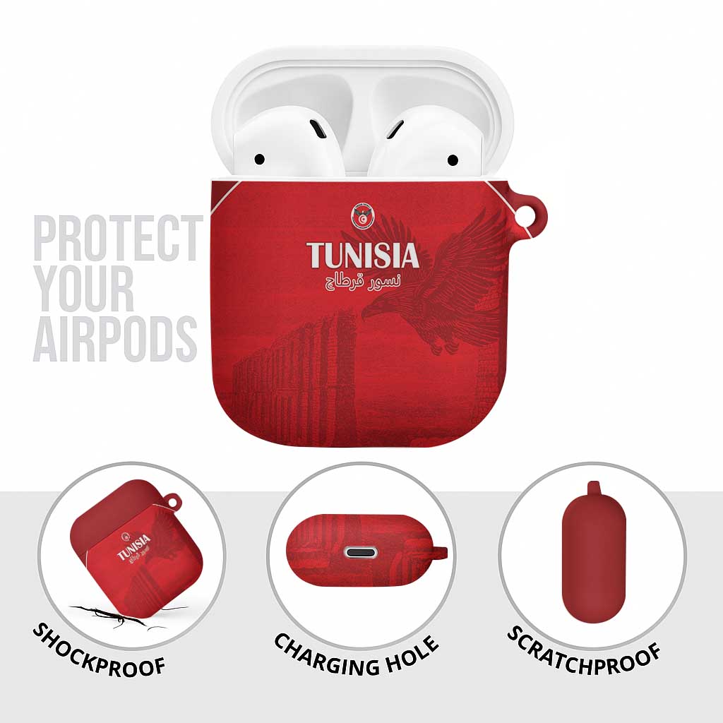 Tunisia Football AirPods Case Red Eagles of Carthage