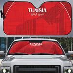 Tunisia Football Auto Sun Shade Red Eagles of Carthage