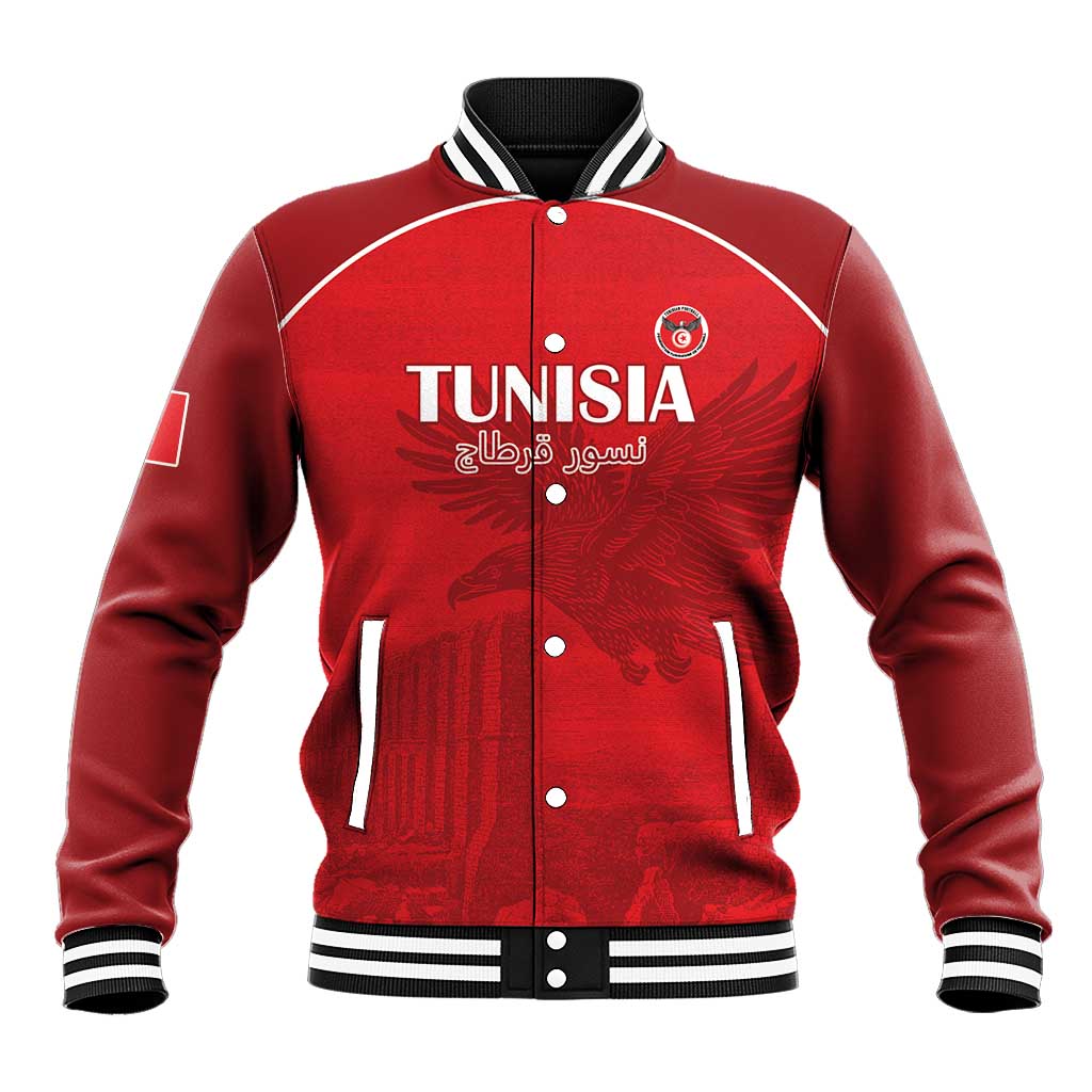 Custom Tunisia Football Baseball Jacket Eagles of Carthage Go Champion - Red Color - African Pride