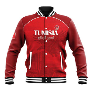 Custom Tunisia Football Baseball Jacket Eagles of Carthage Go Champion - Red Color - African Pride
