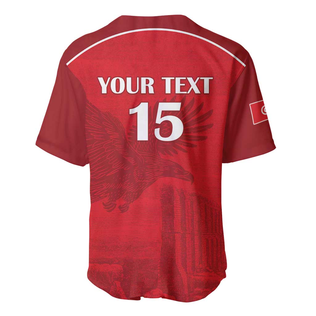 Custom Tunisia Football Baseball Jersey Eagles of Carthage Go Champion - Red Color - African Pride