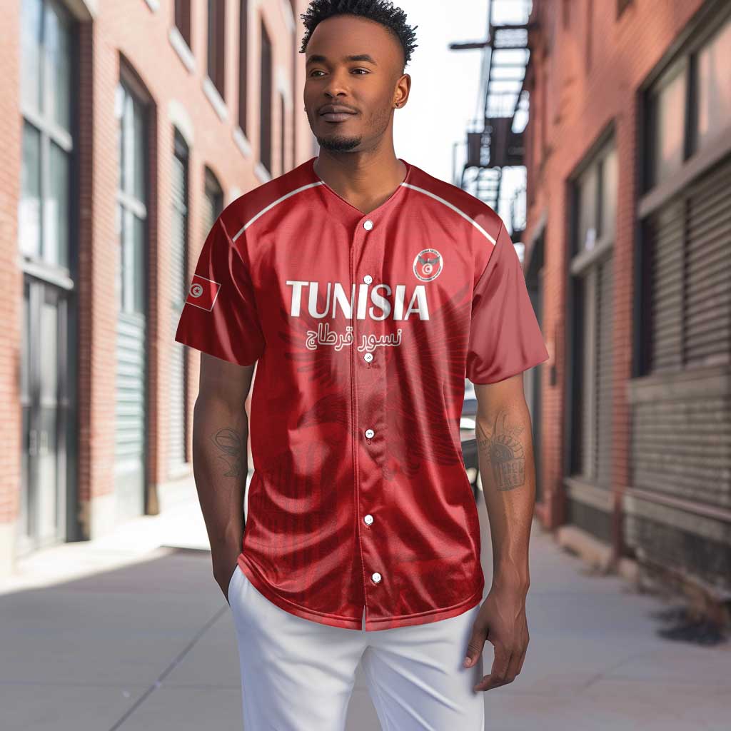 Custom Tunisia Football Baseball Jersey Eagles of Carthage Go Champion - Red Color - African Pride
