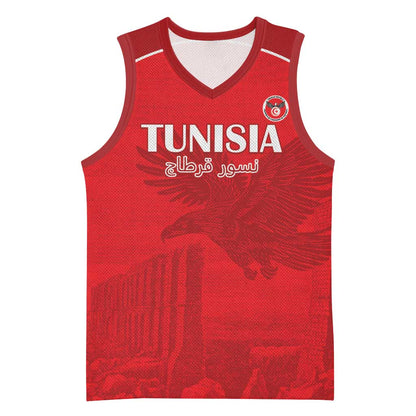 Custom Tunisia Football Basketball Jersey Eagles of Carthage Go Champion - Red Color - African Pride