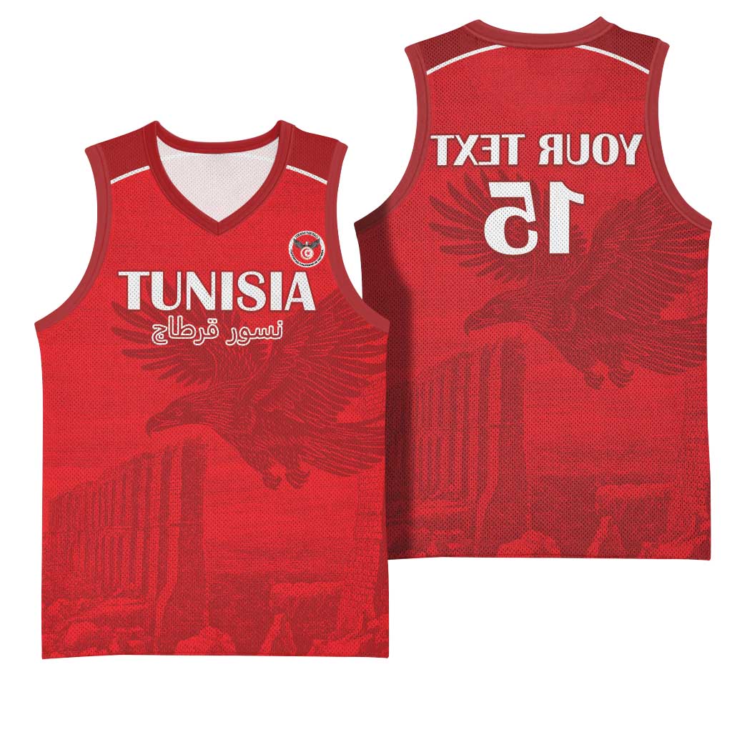 Custom Tunisia Football Basketball Jersey Eagles of Carthage Go Champion - Red Color - African Pride