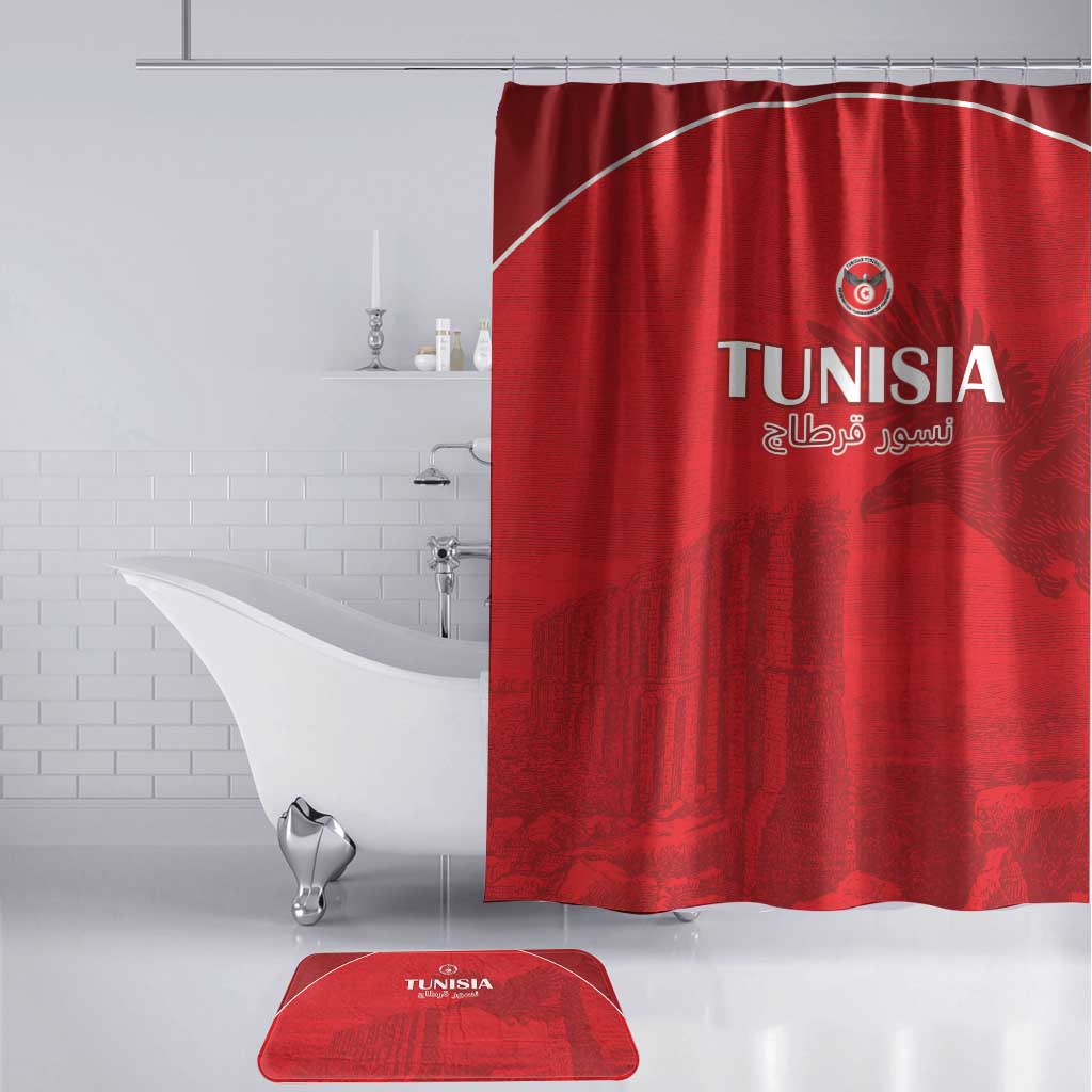 Tunisia Football Bathroom Set Red Eagles of Carthage