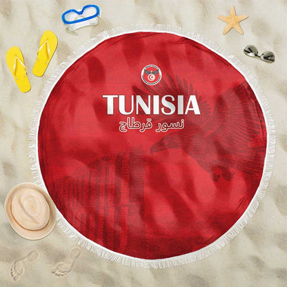 Tunisia Football Beach Blanket Eagles of Carthage Go Champion - Red Color - African Pride