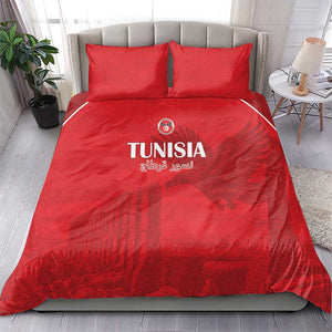 Tunisia Football Bedding Set Eagles of Carthage Go Champion - Red Color - African Pride