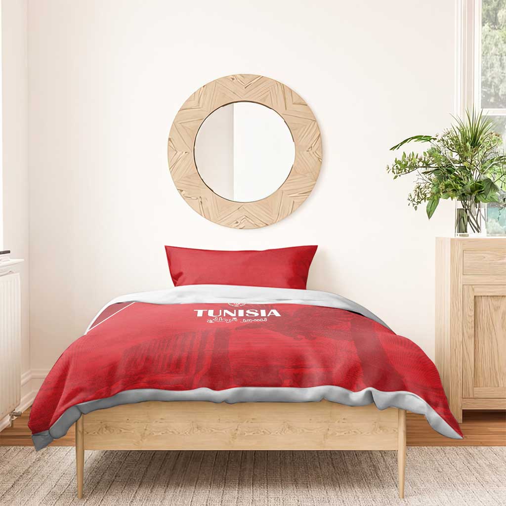 Tunisia Football Bedding Set Eagles of Carthage Go Champion - Red Color - African Pride